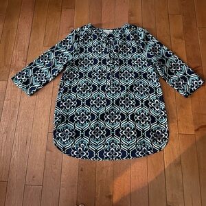 DANA BUCHMAN Printed Tunic Top Large
